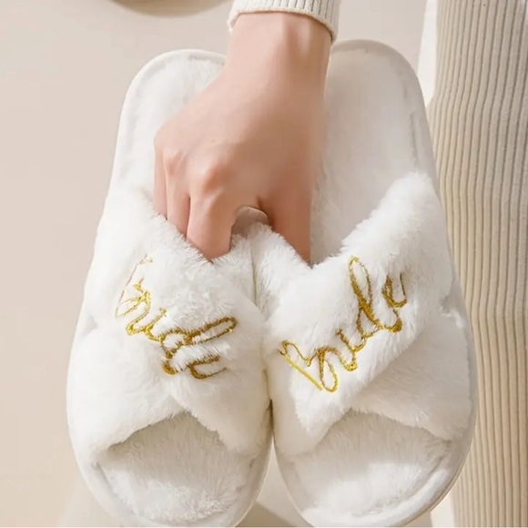 Shoes - Bride White Slippers